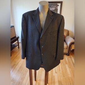 * Lineage Dark Blue Pinstripe Sport Coat Blazer Size 52R